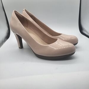 Clark's Collection Champagne Pink Platform Heels Sz.8